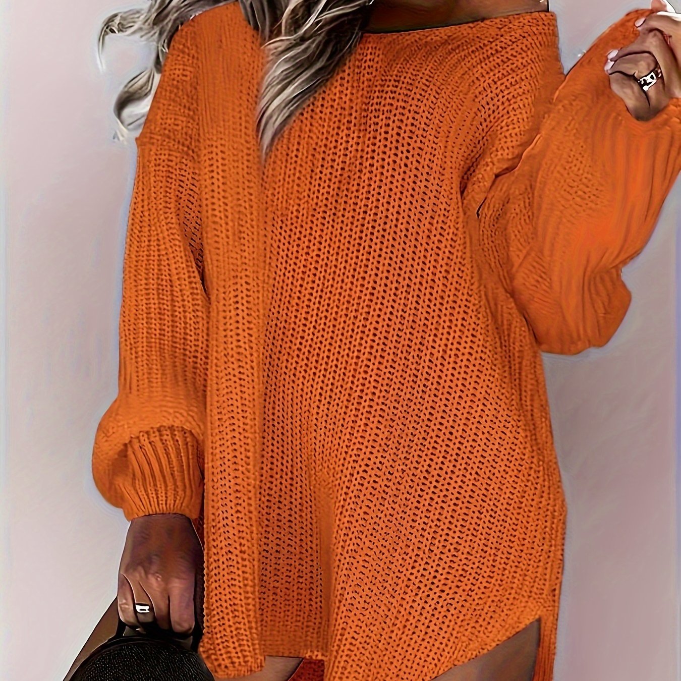 Ayollar uchun V-Yengli sviter yumshoq issiq qishki kofta qora kundalik moda