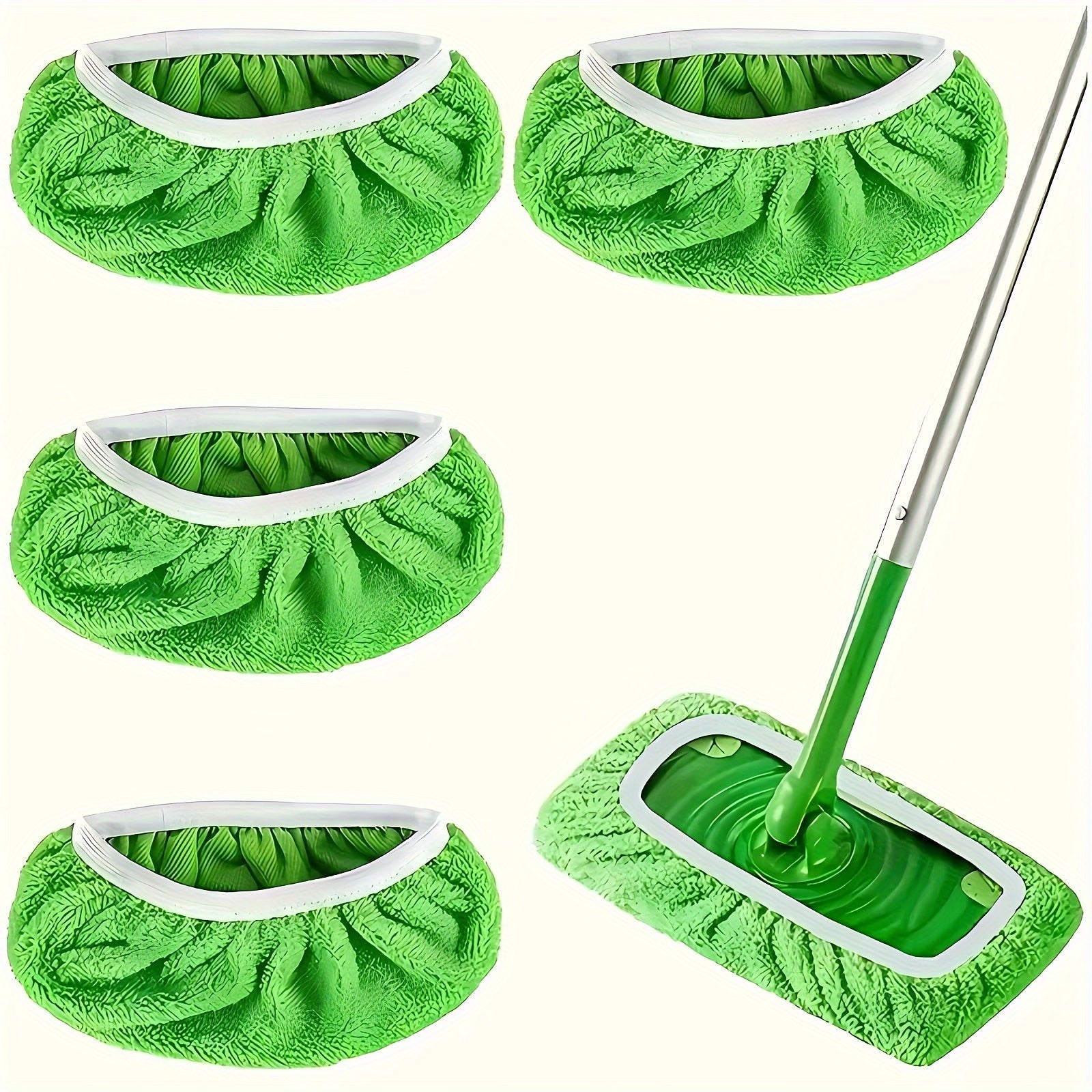 To'rt dona yuqori singdiruvchi mikroto'qima mopa yostiqlari qayta ishlatiladigan, yuviladigan va uzoq muddatli. Ushbu tekis pol matolari tozalashni quruq va nam foydalanish bilan osonlashtiradi.