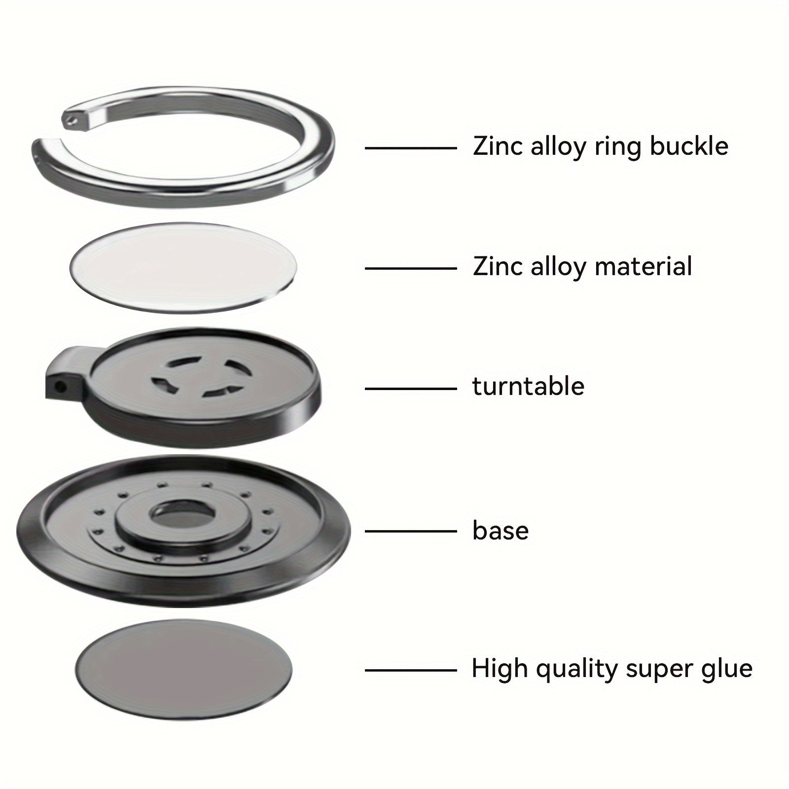 360 Degree Rotating Universal Phone Ring Holder Stand Magnetic Car Mount for Mobile Phones