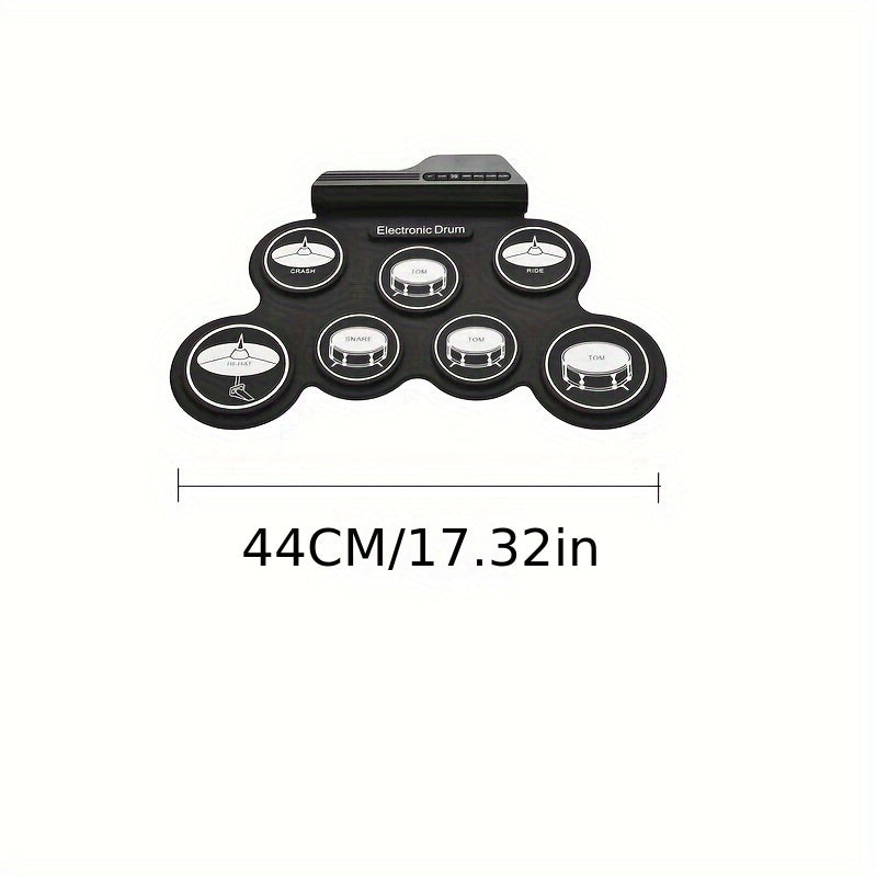 Kit de batería electrónica de silicona portátil para hip-hop jazz con altavoces externos