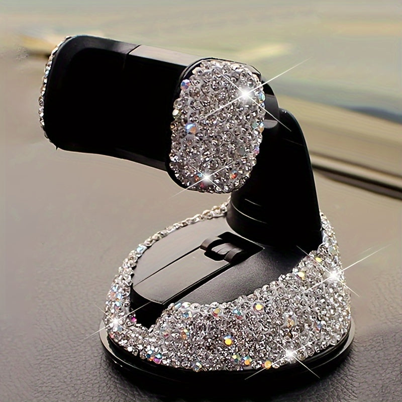 Sparkling Rhinestone Car Phone Holder - Dashboard & Air Vent Mount | Glitter Design