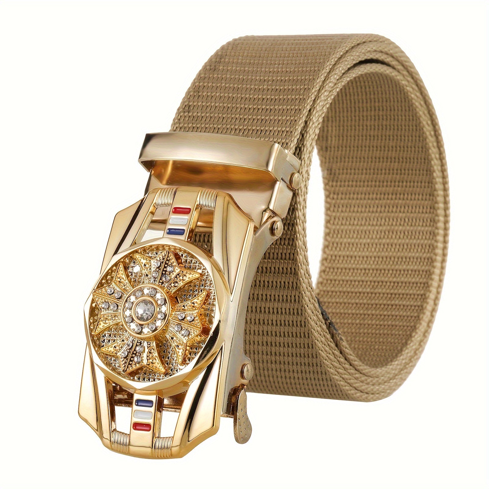 Men's Casual Nylon Belt with Automatic Alloy Buckle