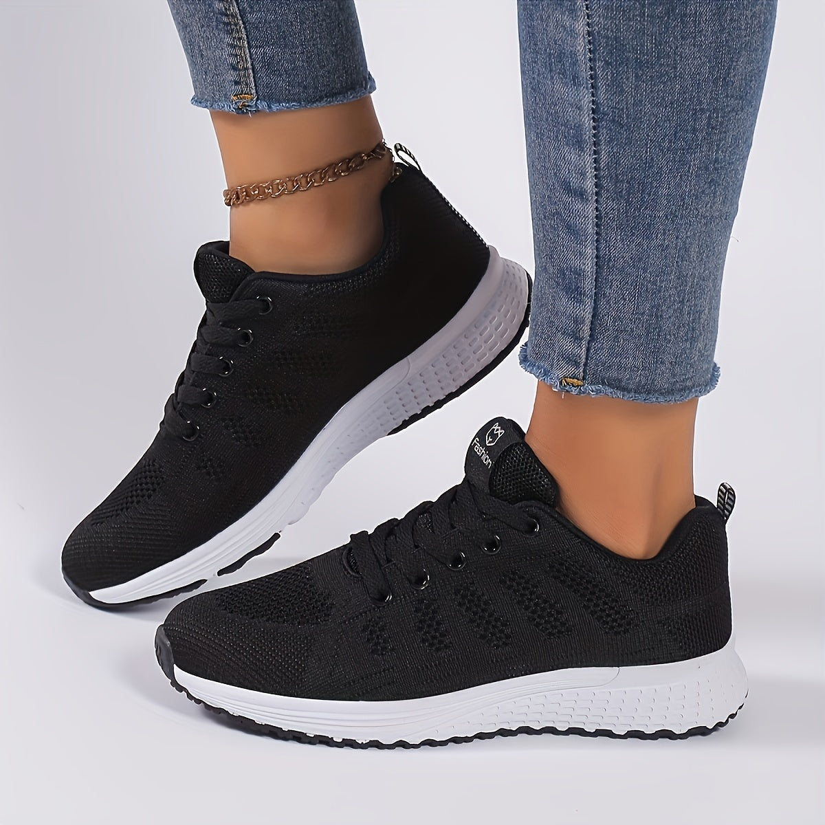 Women’s Gradient Mesh Sneakers Breathable Lace-Up Running Shoes