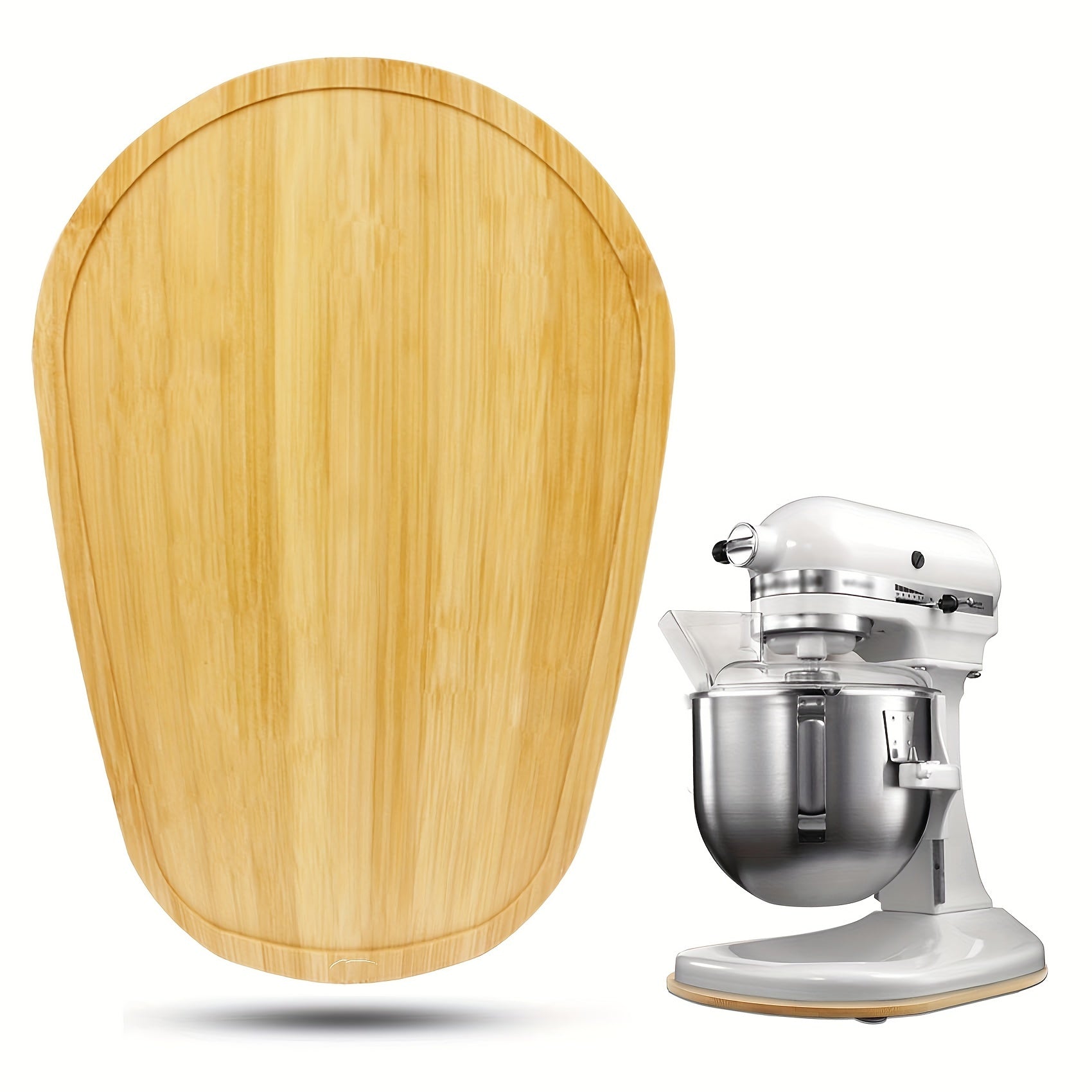 Bamboo Mixer Moving Pad for 5-8 Quart Stand Mixers Natural Durable Mold-Resistant
