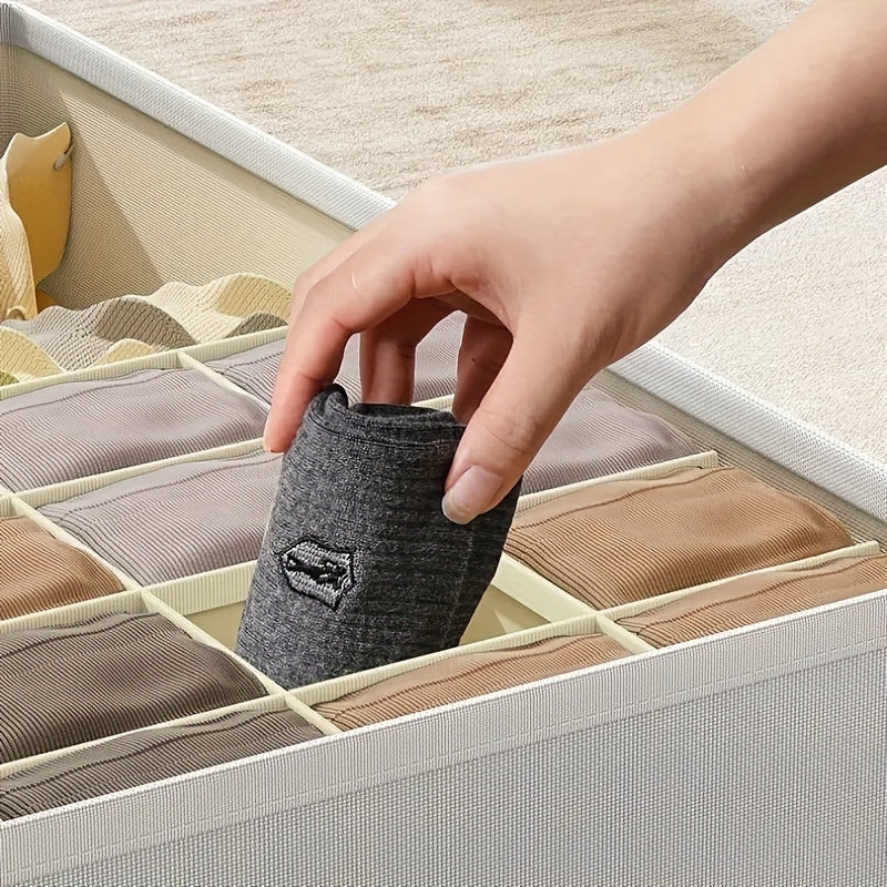 Underwear Organizer Drawer Storage Box with Lid for Socks Fabric Dorm Use