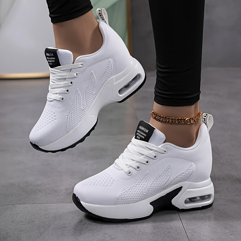 Women's Breathable Mesh High-Top Sneakers Casual Running Shoes Air Cushion