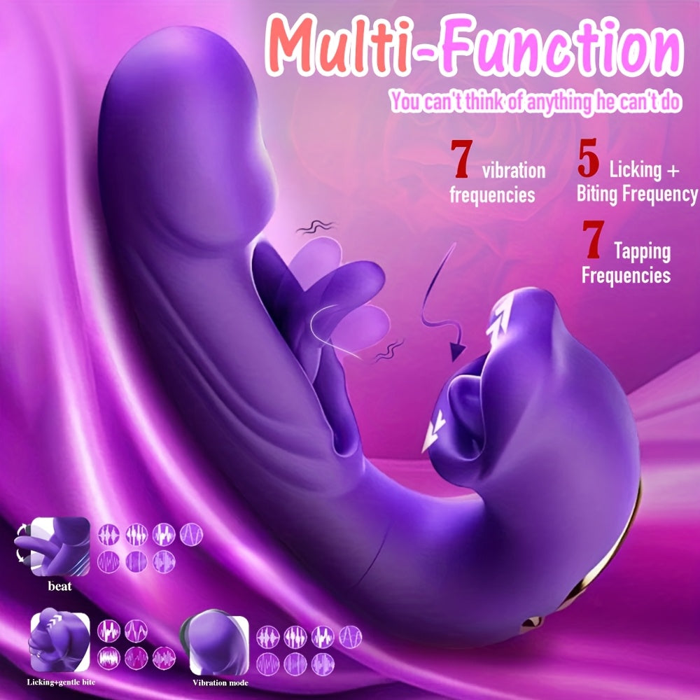 Estimulador de clítoris con lengua de 7 modos y vibrador G-spot para mujer
