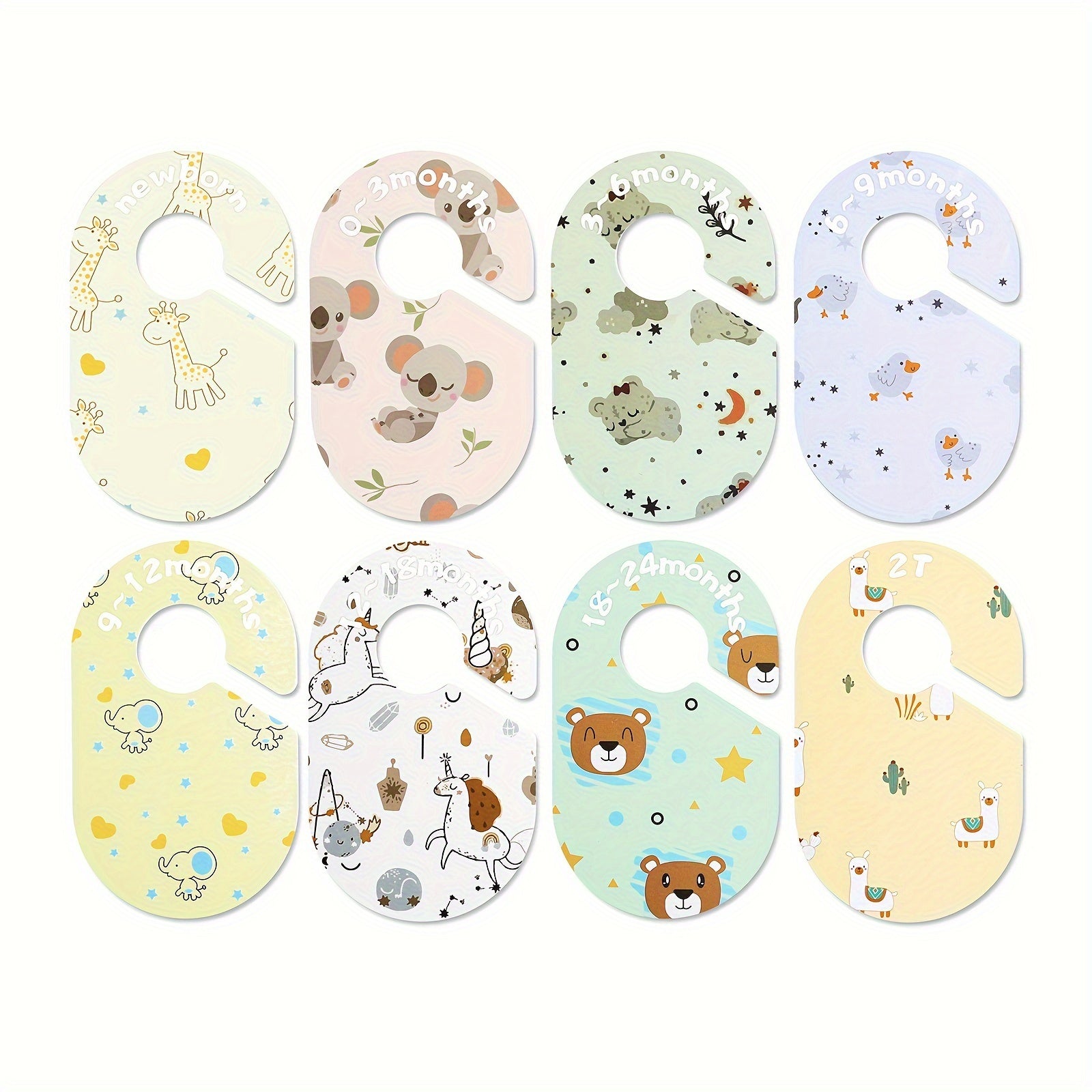 Set of 8 Baby Closet Dividers for Nursery Organization Ages 0-24 Months