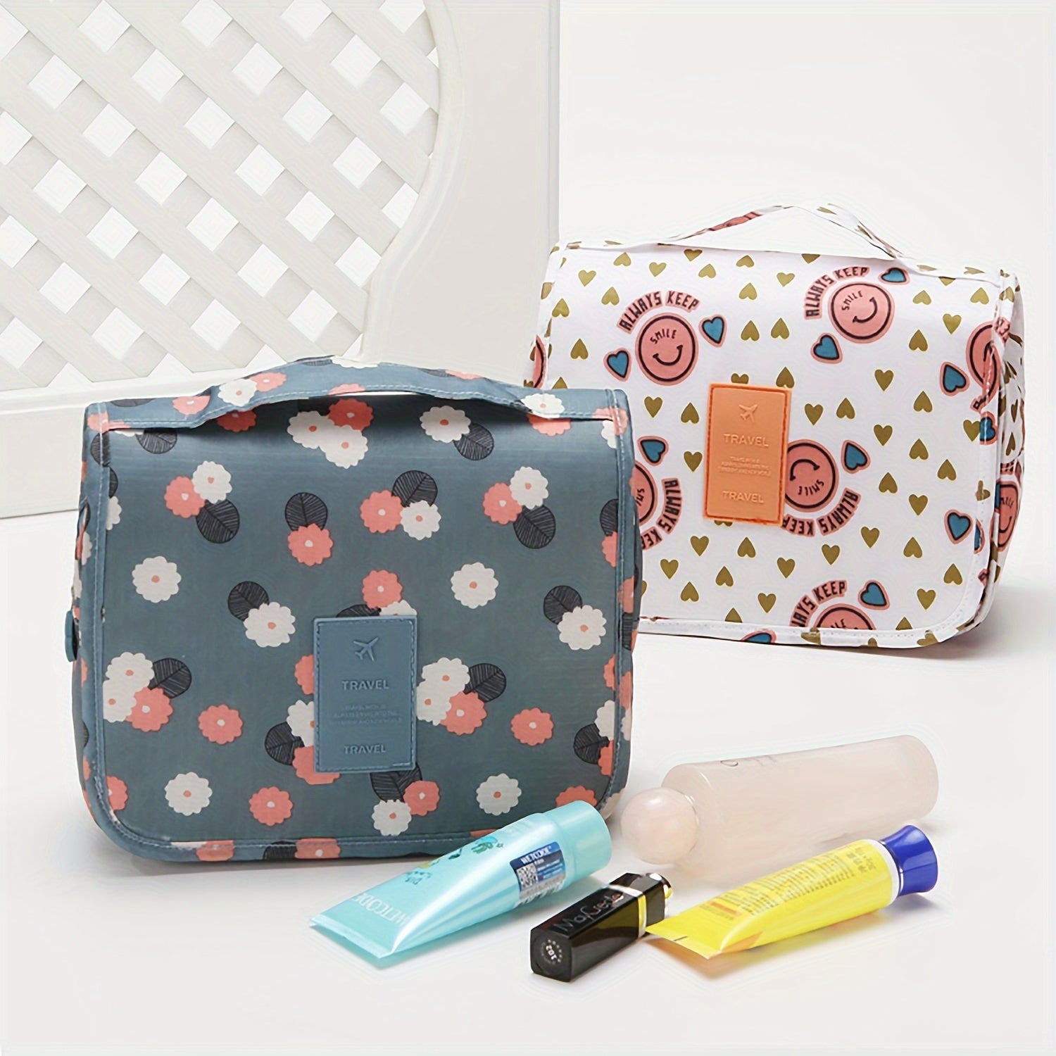 Travel Organizer Bag with Multiple Layers for Dry Wet Separation Green Blue Polyester