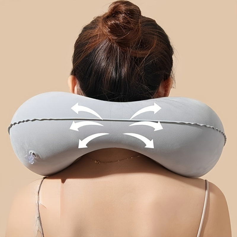 Inflatable U-Shaped Neck Pillow Waterproof Travel Support Compact Washable