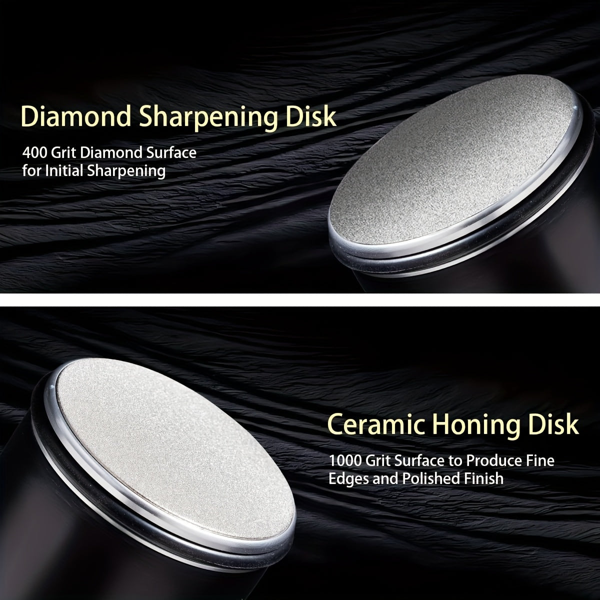 Oshxona pichog'ini silliqlash uchun olmos va keramika toshlari bilan to'plam