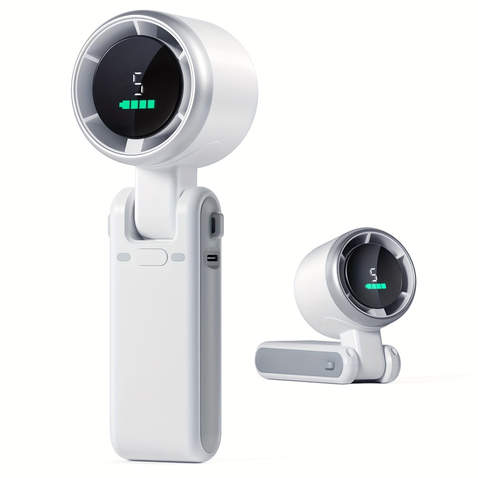 Portable Handheld Turbine Fan with 5 Speeds Rechargeable Battery Up to 12 Hours for Outdoor Travel