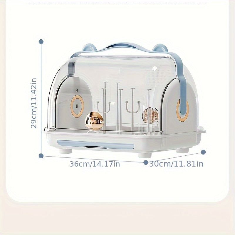 Child's Storage Organizer with Lid Dustproof Bottle Holder and Food Storage Rack