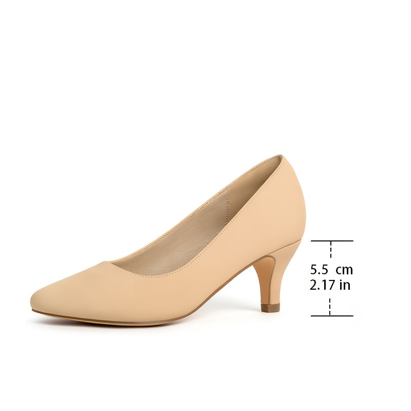 Women Solid Color Mary Jane Pumps Casual Round Toe Heels Rubber Sole