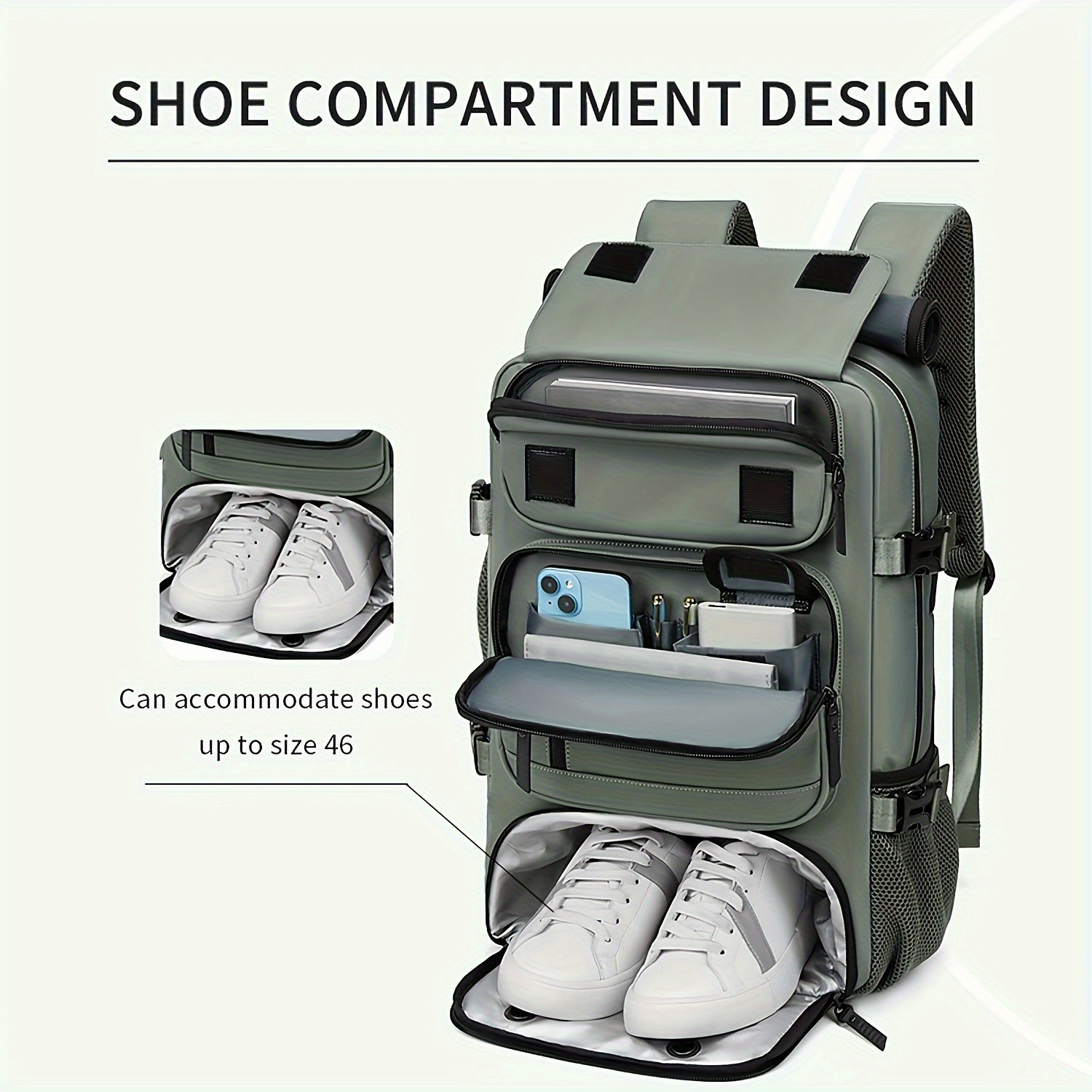 Ko'p funksiyali sayohat ruksak, noutbuk bo'limi, USB porti, katta sig'im, mustahkam naylon material. Qo'lda yuvish mumkin, professional quruq tozalash tavsiya etiladi. Guanchjouda ishlab chiqilgan.