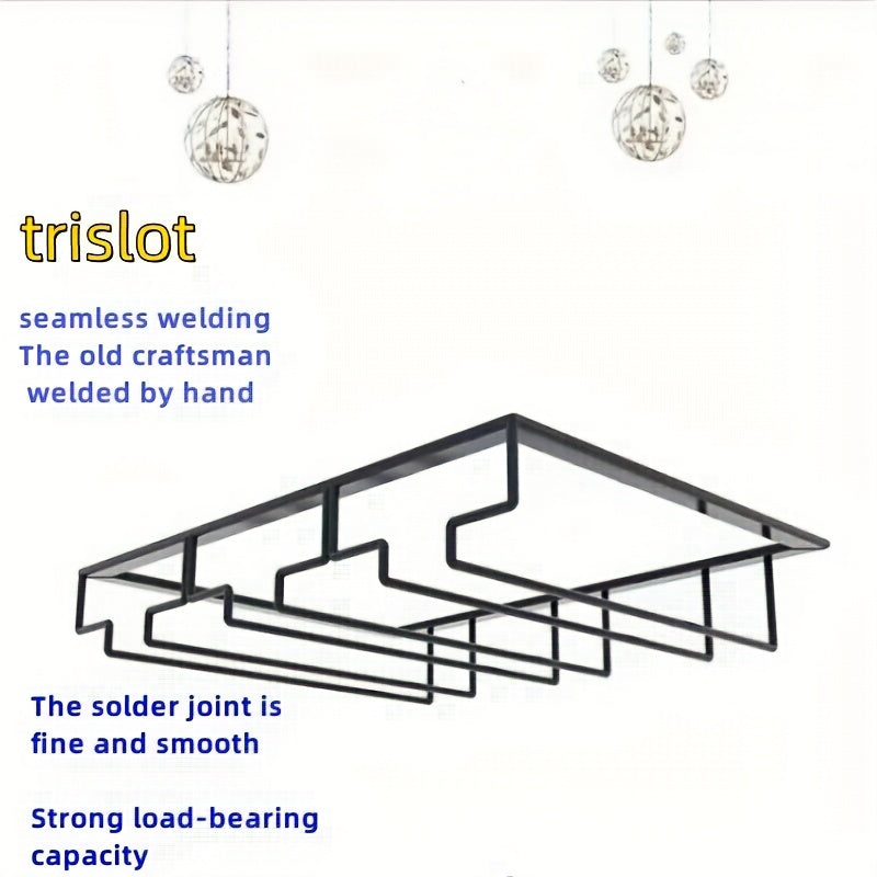 Inverted Wine Glass Rack with 3/4/5 Slots for Kitchen and Dining Storage