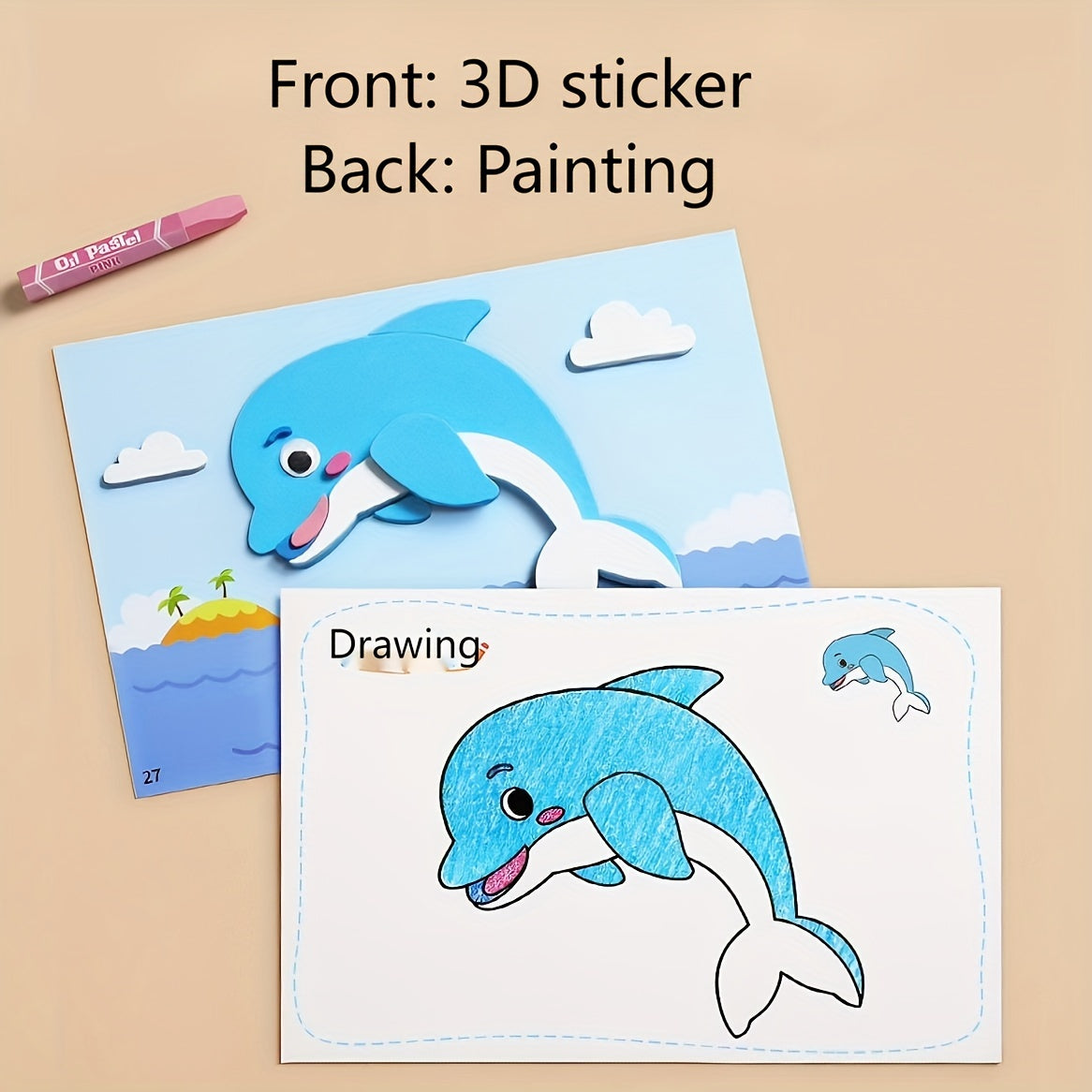 DIY 3D Stickers for Kids Educational Holiday Gift Paper Mixed Color Pack of 6 or 12