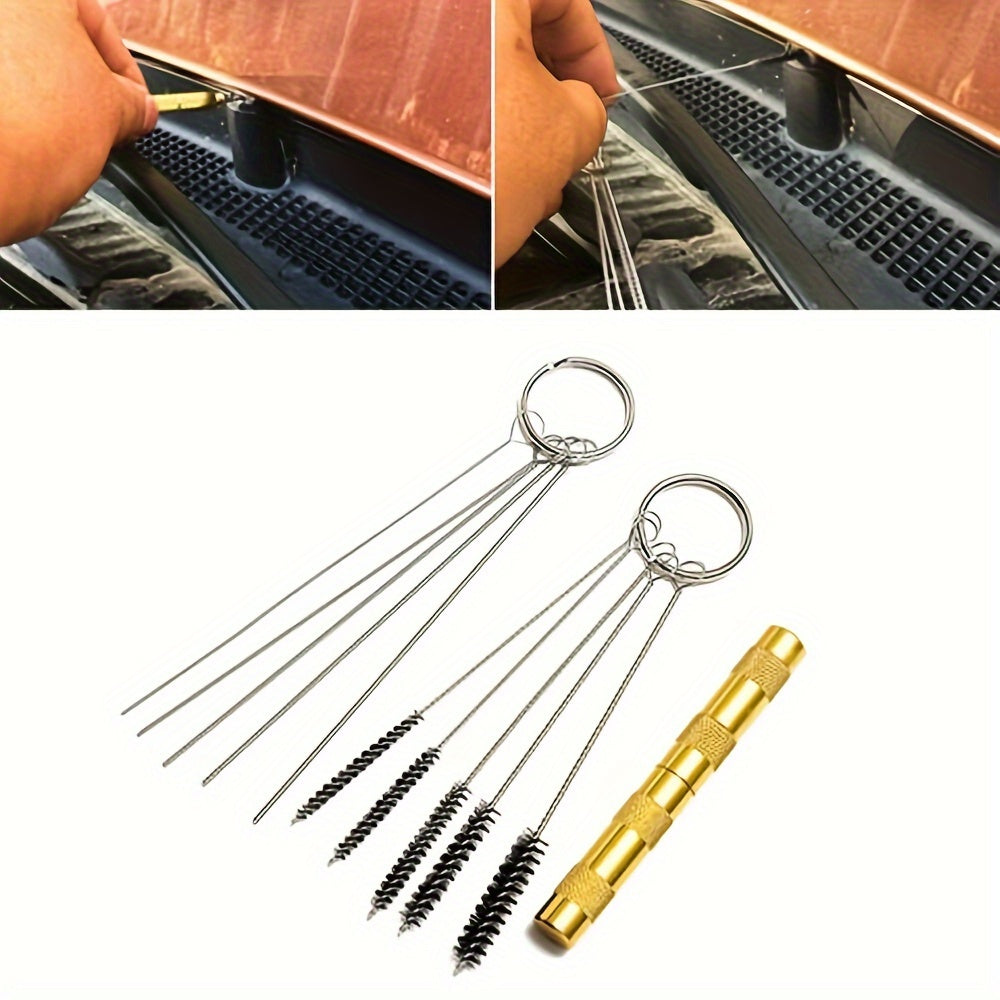 Universal Metal Car Windscreen Jet Nozzle Washer Kit with Adjustable Water Stains Tool