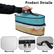 Sayohat yoki saqlash uchun mukammal, changdan himoyalangan, polyester materialdan yasalgan, yuqori tutqich va ikki zıppıqlı plyaj yulduzi naqshli portativ dazmol sumkasi