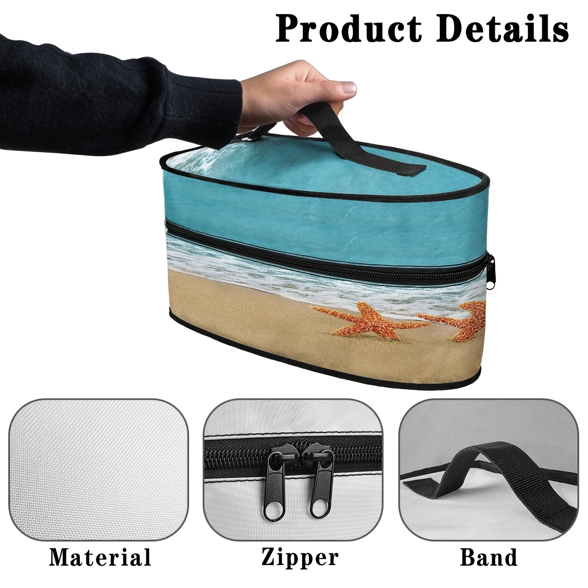 Bolsa de planchado portátil con estampado de estrella de mar, almacenamiento de viaje, poliéster a prueba de polvo