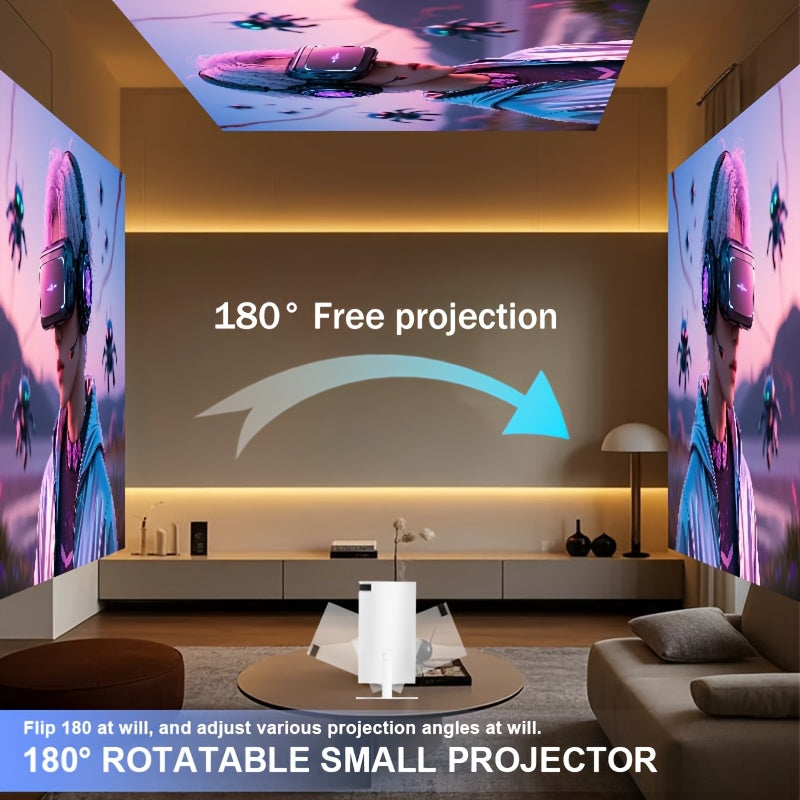 Portable Android Projector 200 ANSI 4K 1080P WiFi 6 Smart Home Cinema