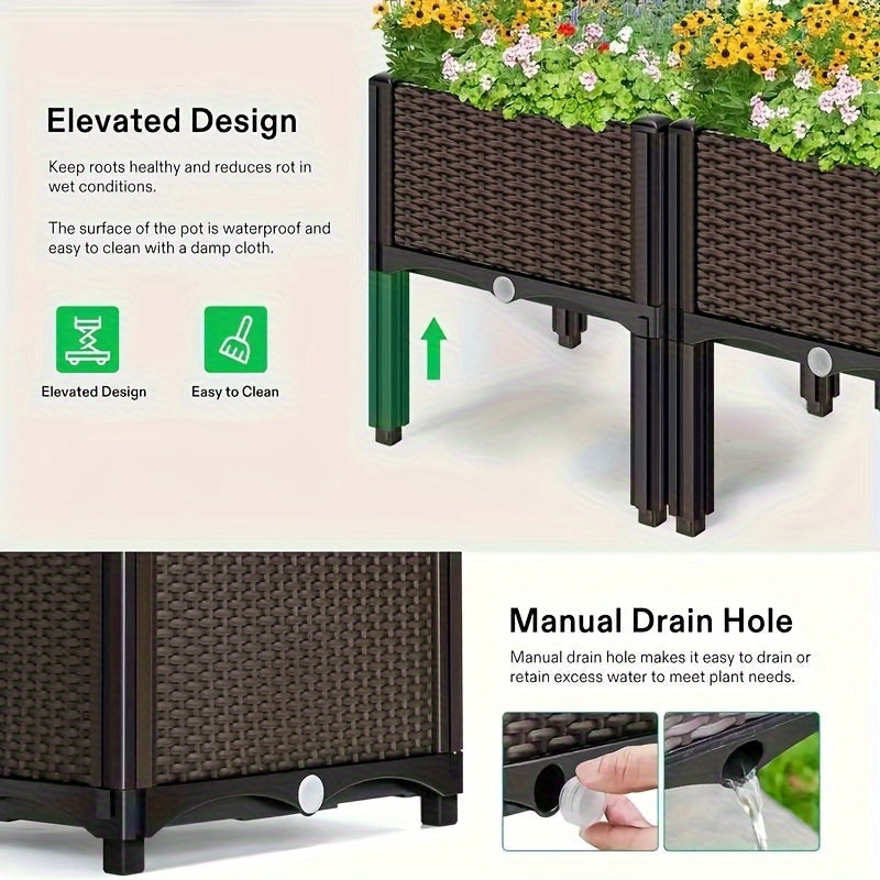 Поднятая клумба с ножками для цветов, овощей, трав, балкона, террасы