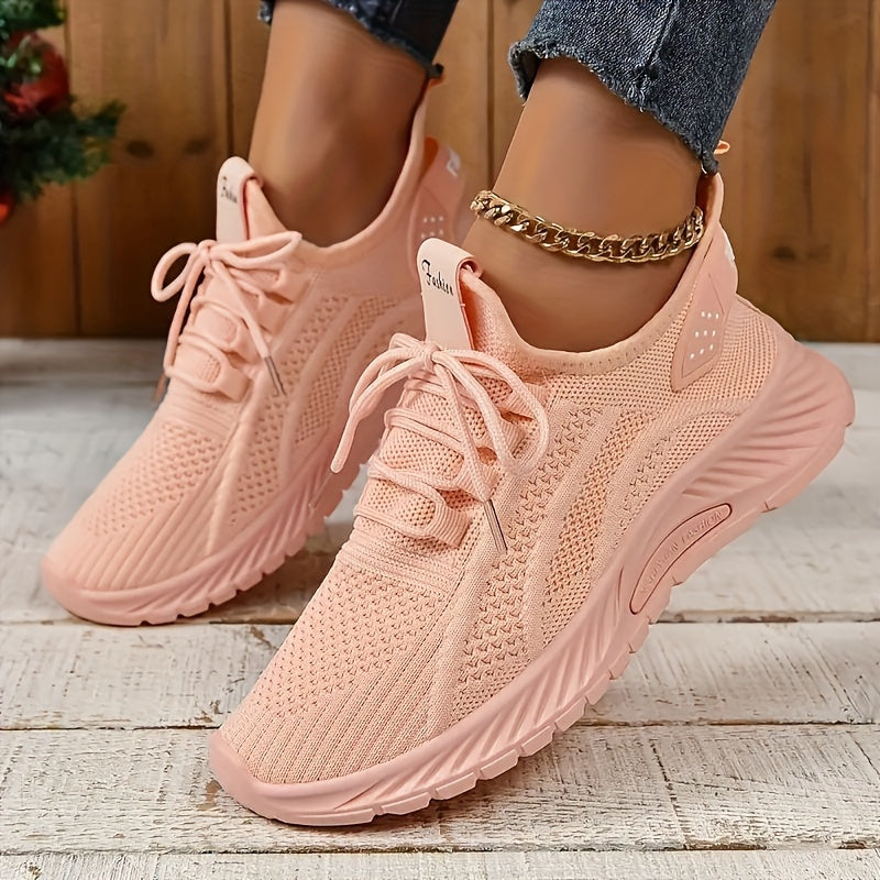 Women's Knitted Sneakers Lightweight Running Tennis Shoes Breathable Plus Size
