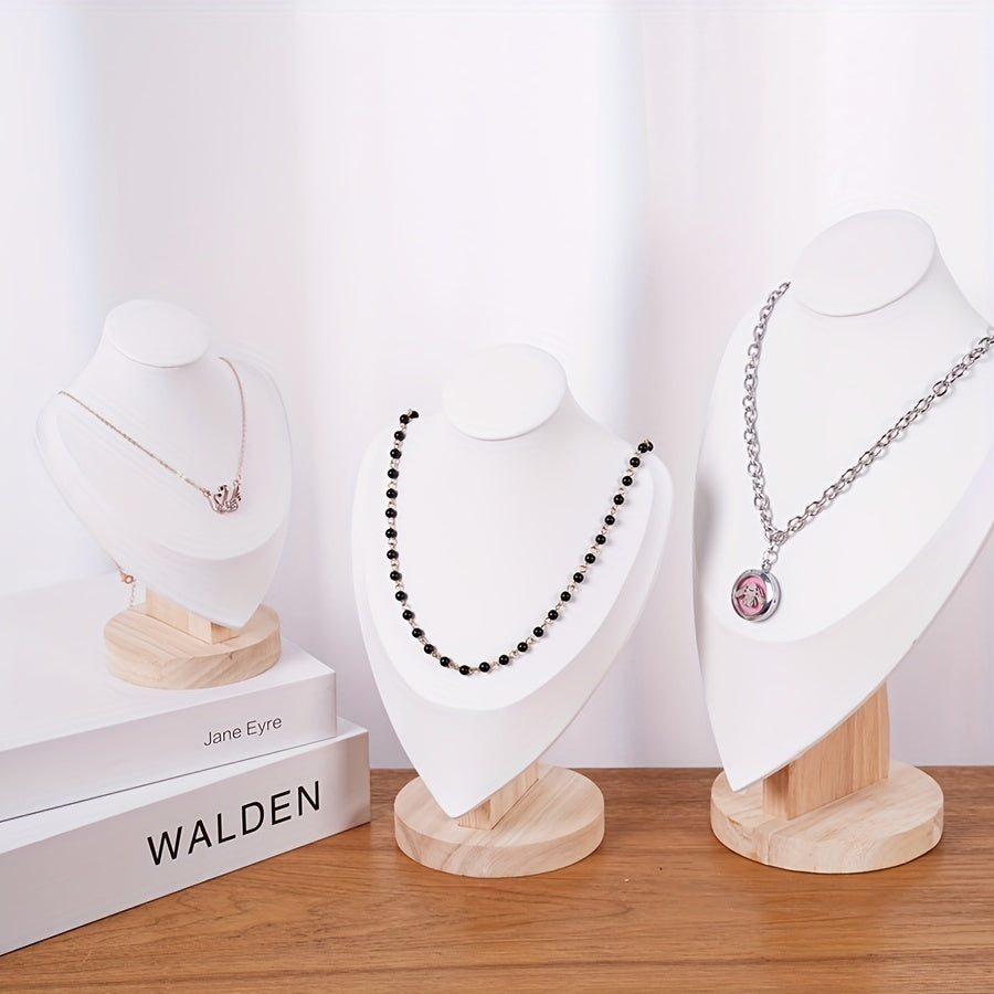 Деревянная подставка для украшений на шею с портретной формой шеи