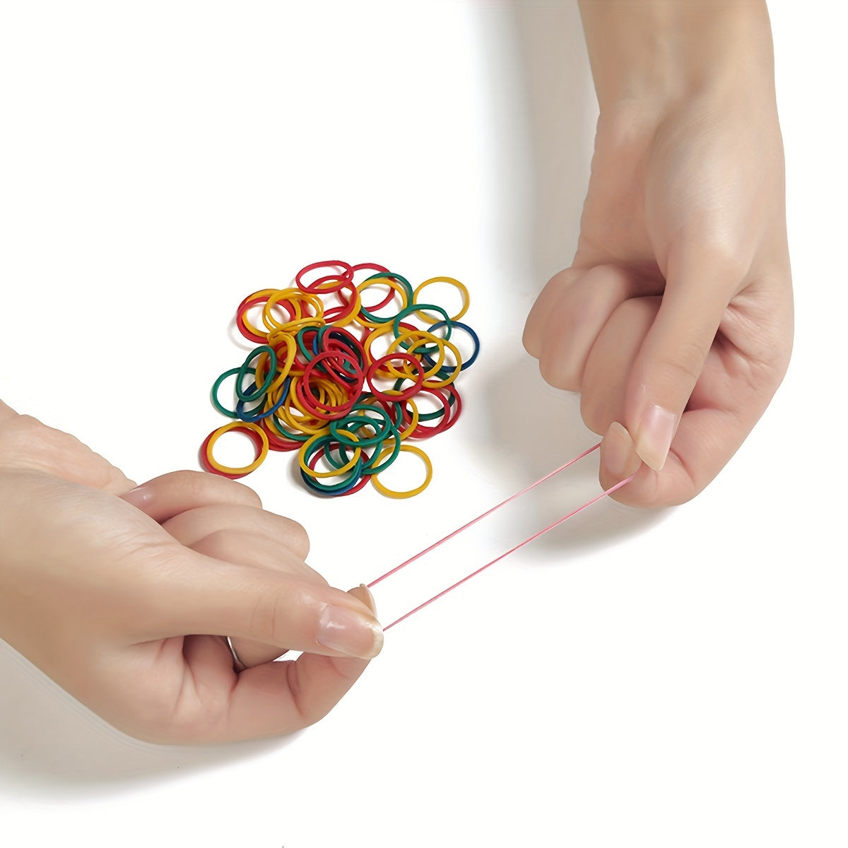 Natural Rubber Mini Elastic Bands Multicolor 16mm for Office School Braiding