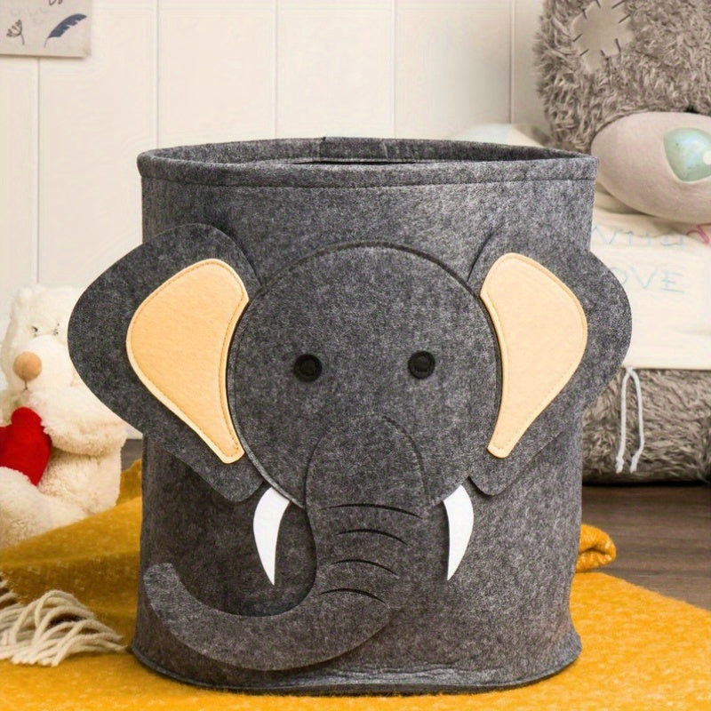 Cartoon Animal Fabric Storage Basket for Toys Clothes Shoes Folding Organizer