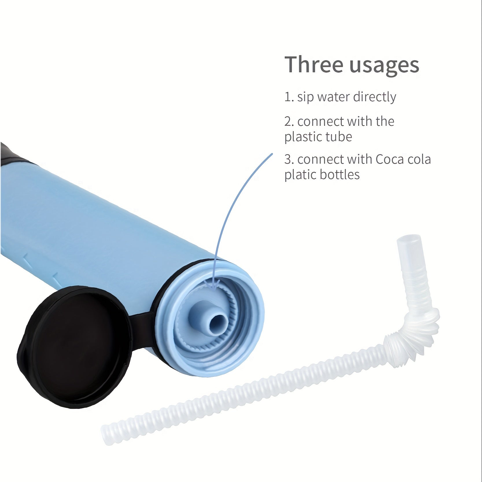 Pajilla filtradora de agua portátil para emergencias, camping, supervivencia y uso personal