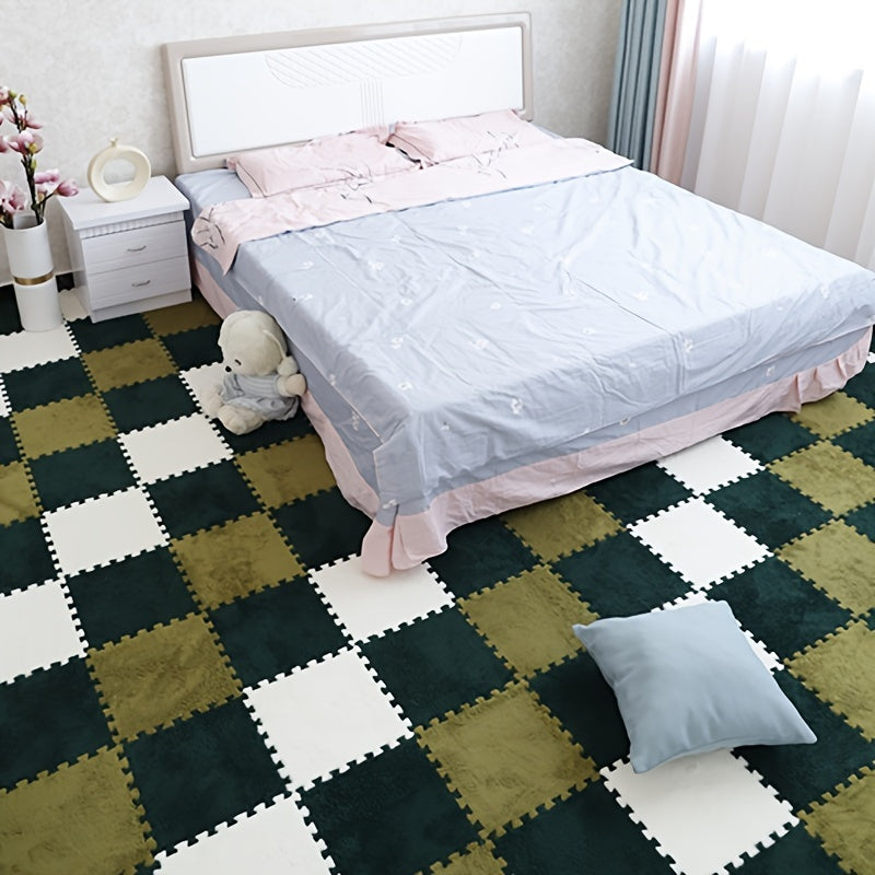 Spliced Carpet Rug for Living Room Bedroom Washable Dirt Resistant Large Area Mat