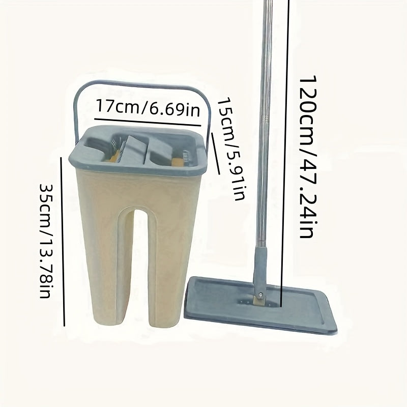 2-in-1 Mop and Bucket Set with Microfiber Pad for Hardwood Tile Laminate Floors
