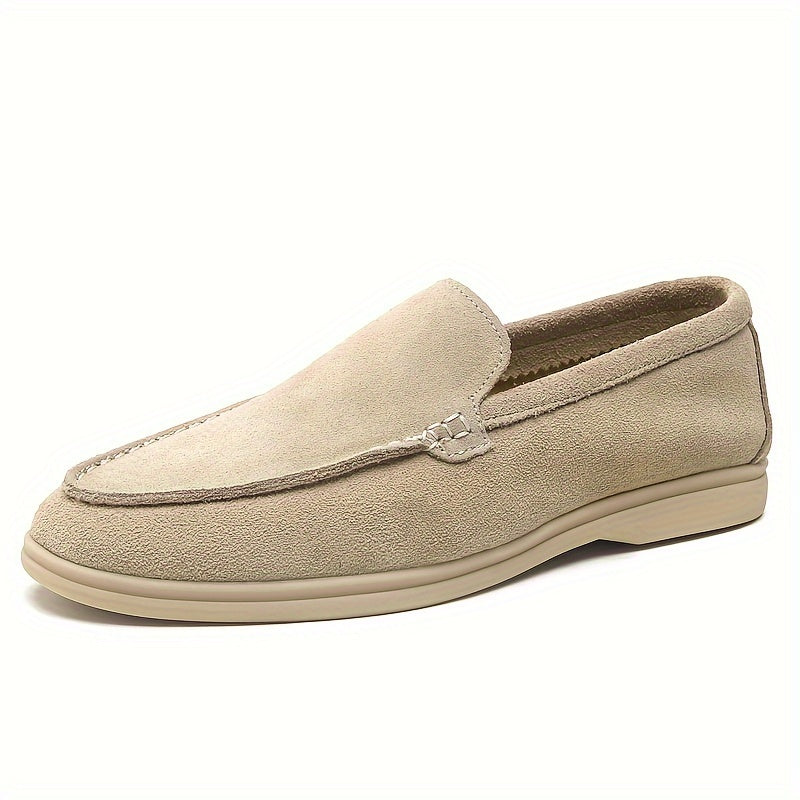 Men's Microfiber Synthetic Leather Slip-On Loafers Casual Breathable Round Toe for Spring Fall