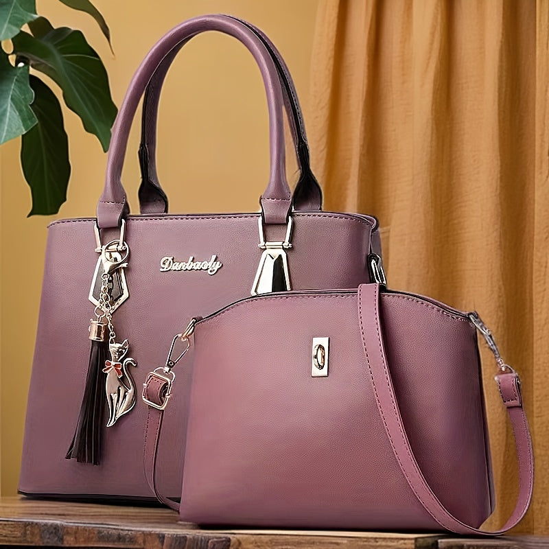 Women's PU French Design Handbag Large Capacity Casual Light Luxury Korean Print