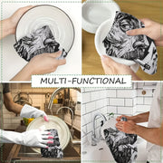 Set of 2 Skull With A Burning Cigarette Kitchen Towels Ultra Soft Absorbent 16x24 Inches