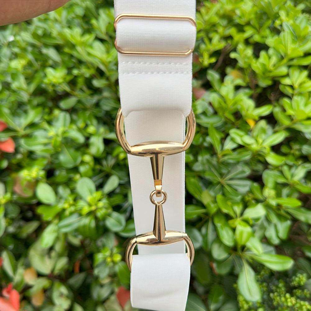 Women's Equestrian Waist Belt with Golden Metal Buckle Fashion Girdle Accessory