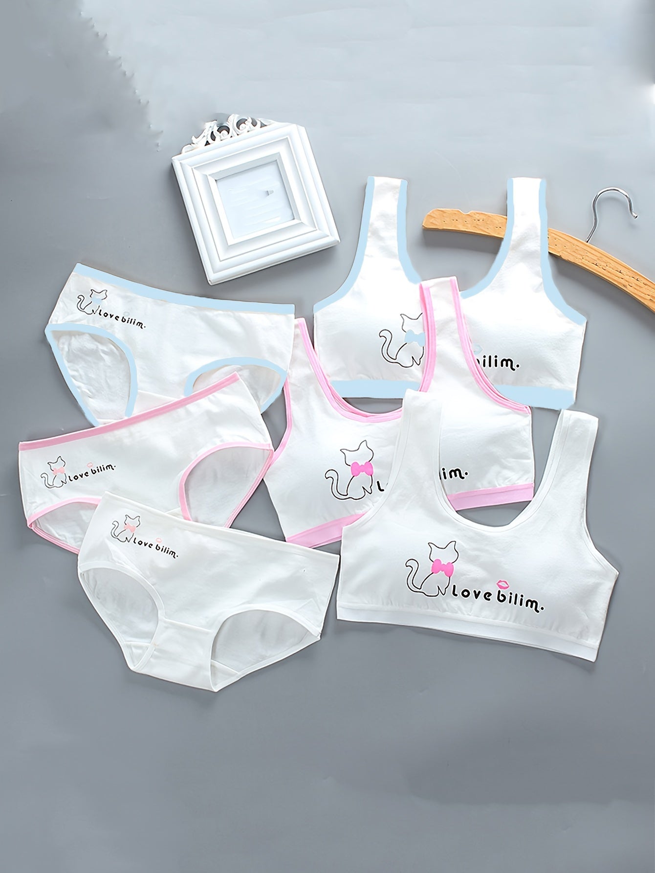 Girls' Underwear and Pants Set for Teen Girls 9-15 Years Cotton Alphabet Pattern