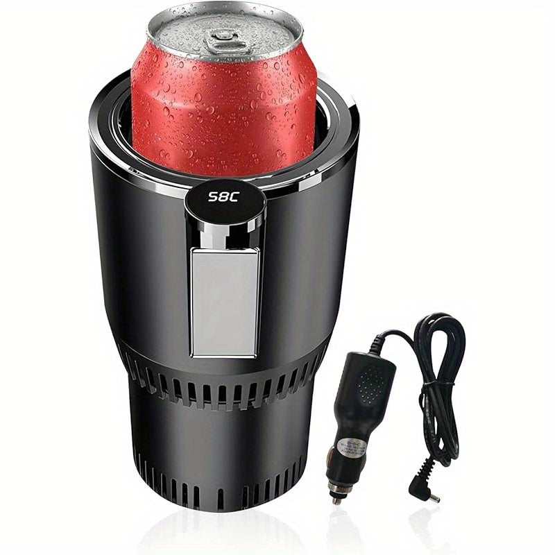 2-in-1 Car Cup Cooler and Heater Black with LED Display Travel Drinkware