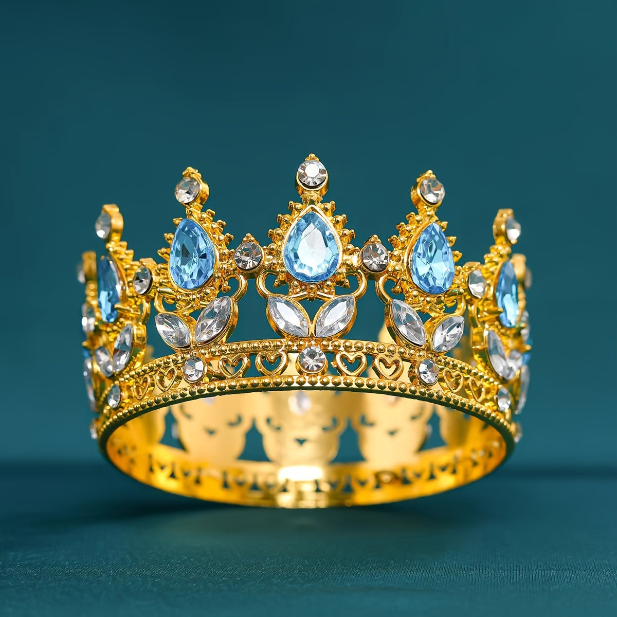 Мини-ободок для волос для невест в стиле барокко с блестками и зелёными драгоценными камнями