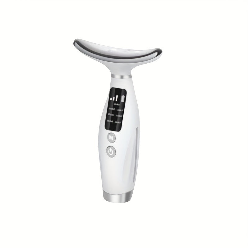 Rechargeable Lithium Polymer Facial and Neck Massager with Heating and Vibrating Functions