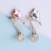Elegant Rhinestone Music Note Butterfly Brooch for Women and Men