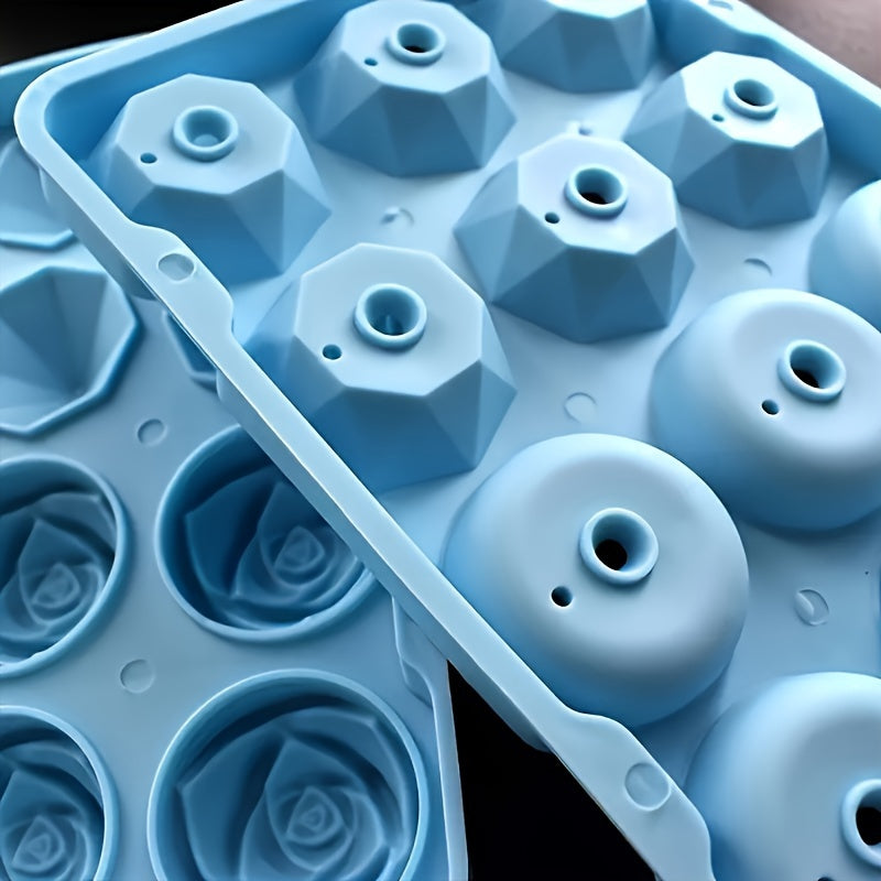 Ice Cube Mold Set 2 Silicone Trays for Ice, Chocolates, Jellies, Whiskey