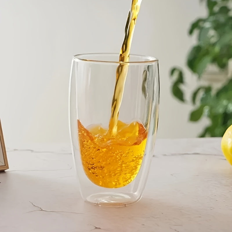 Taza de vidrio de doble pared de 150ml para café y té resistente al calor