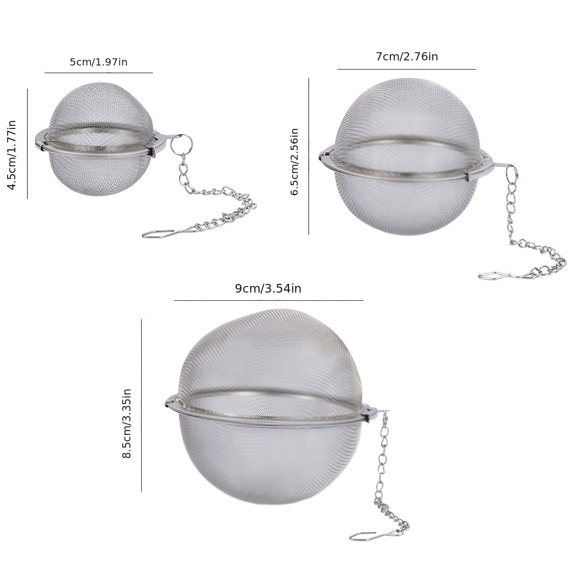 Premium 304 Stainless Steel Tea Ball Pack for Loose Leaf Tea Brewing