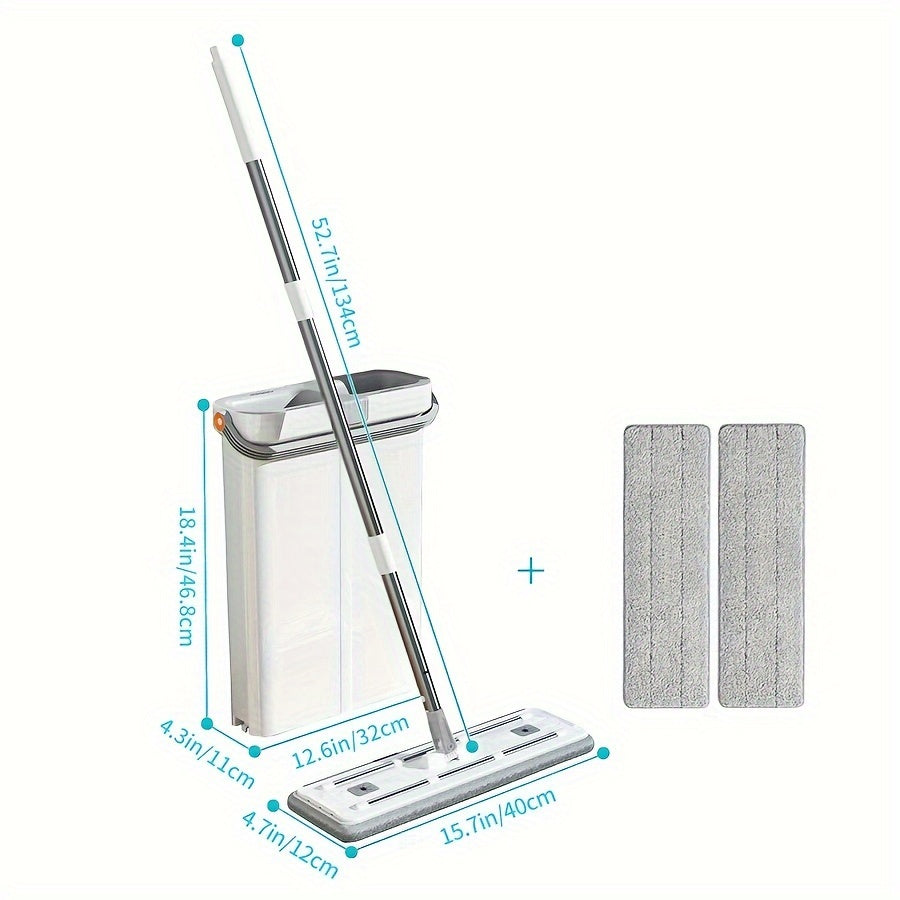 Uy tozalash mopu to'plami, chelak bilan, qo'l bilan yuvishsiz tekis mop, chang olib tashlovchi mop, ho'l va quruq mop, plitka va marmar pollarga mos, tozalash materiallari va asboblari bilan birga.