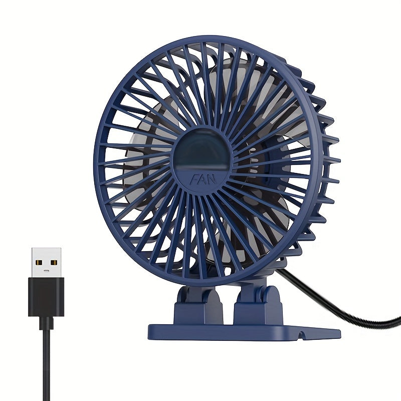 Whisper Quiet 4-Inch USB Desk Fan 3-Speed Portable USB Powered Plastic