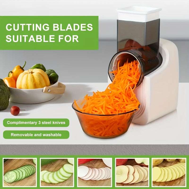 USB rechargeable vegetable cutter with cyclone speed long battery life interchangeable blades ideal for quick meal prep