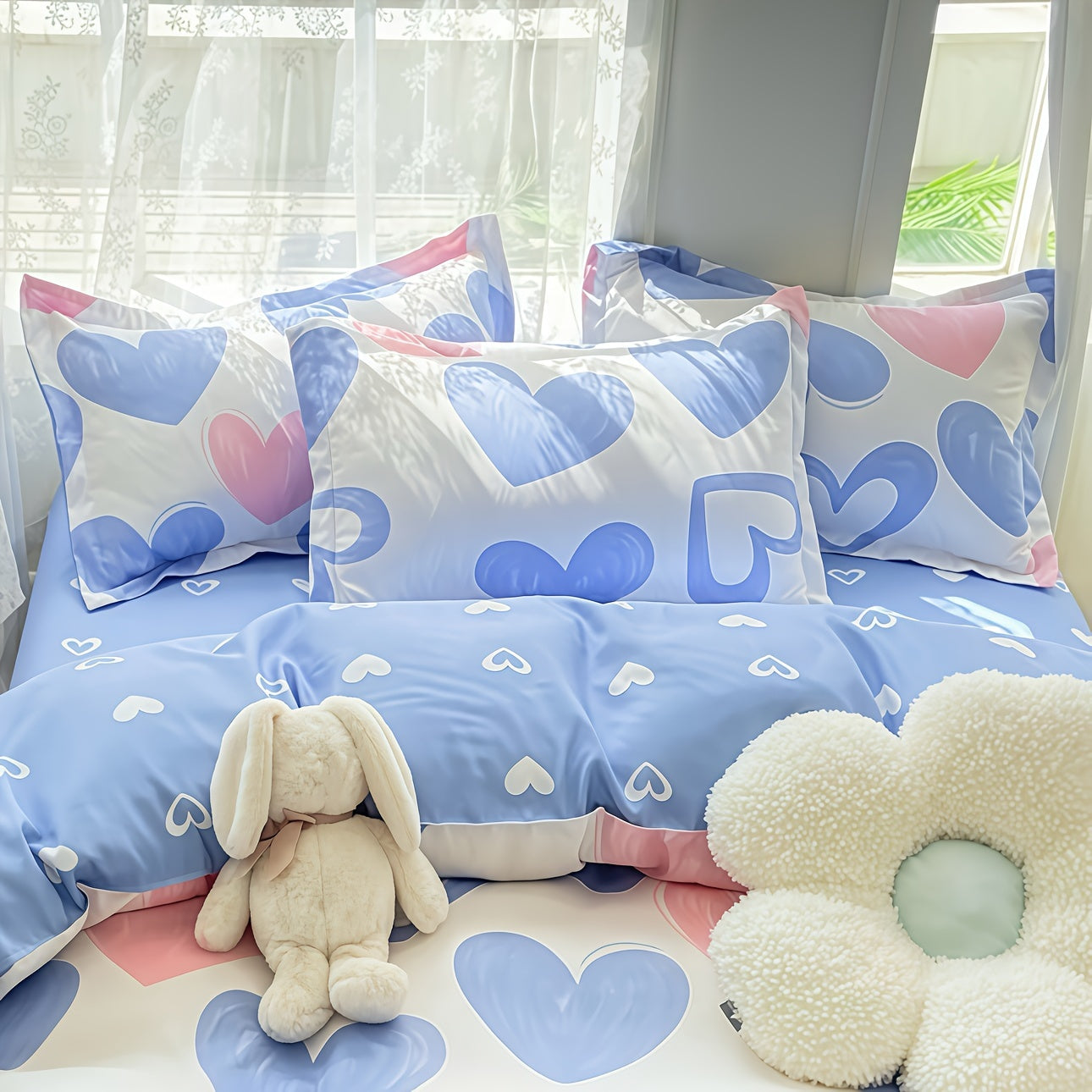 Nordic Floral Print Pillowcase Soft Breathable Deep Pocket Stain Resistant