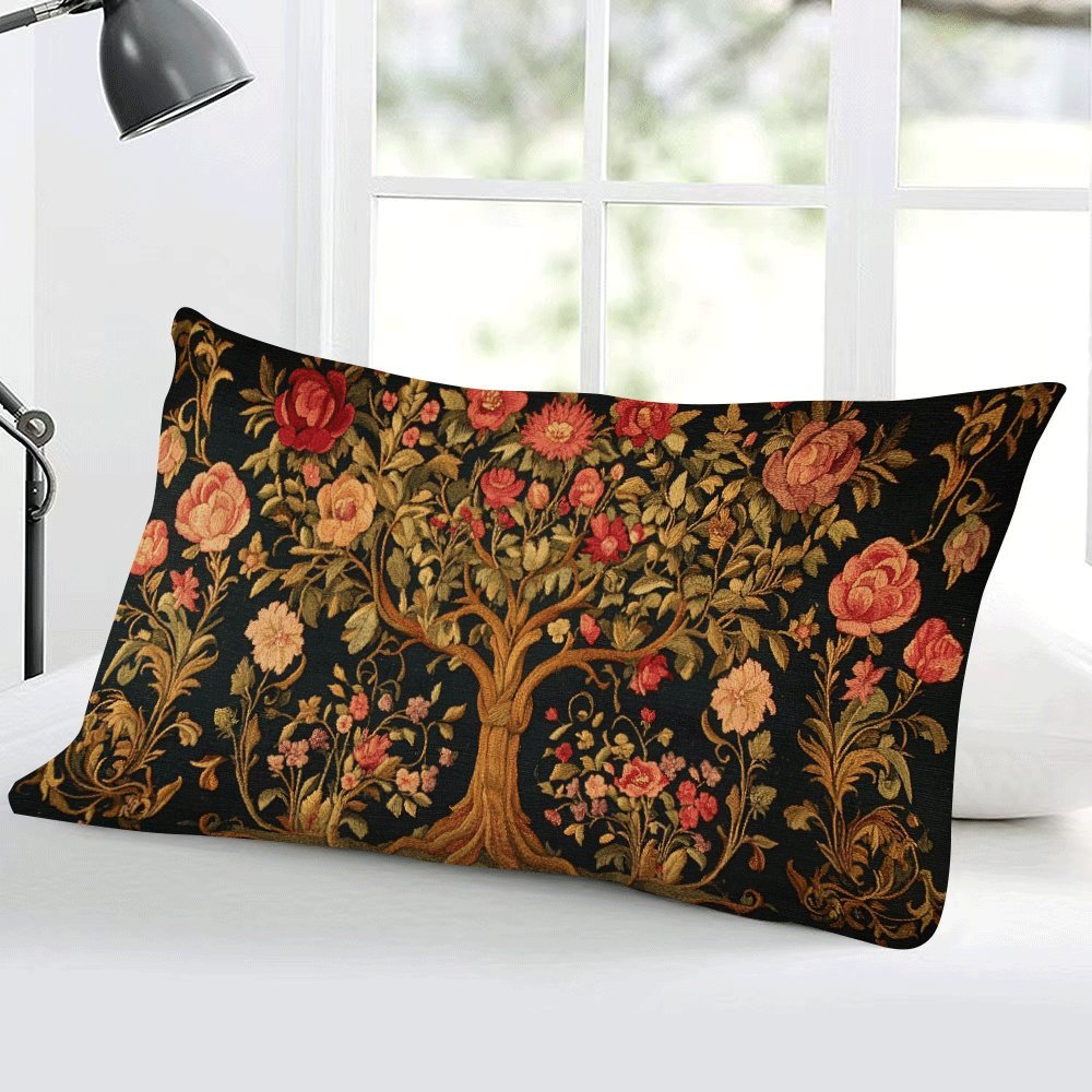 Decorative Velvet Pillow Cover 50.8x30.48cm Tree of Life Design Machine Washable